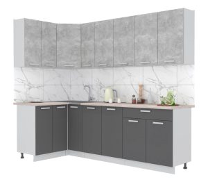 ГОТОВАЯ КУХНЯ ЛАЙТ 1,2X2,5 (БЕТОН/ АНТРАЦИТ)