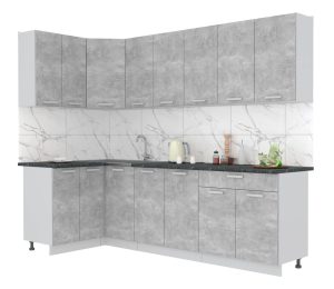 ГОТОВАЯ КУХНЯ ЛАЙТ 1,2X2,6 (БЕТОН/ БЕТОН)