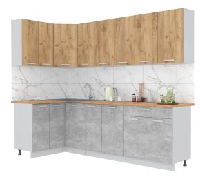 ГОТОВАЯ КУХНЯ ЛАЙТ 1,2X2,6 (ДУБ ЗОЛОТОЙ/ БЕТОН)