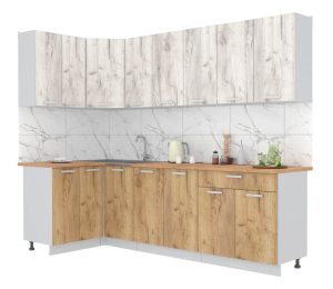 ГОТОВАЯ КУХНЯ ЛАЙТ 1,2X2,6 (ДУБ БЕЛЫЙ/ ДУБ ЗОЛОТОЙ)