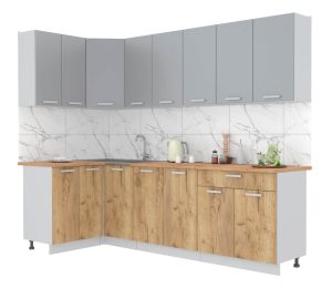 ГОТОВАЯ КУХНЯ ЛАЙТ 1,2X2,6 (СЕРЕБРО/ ДУБ ЗОЛОТОЙ)