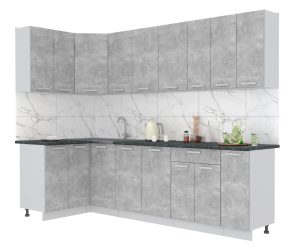 ГОТОВАЯ КУХНЯ ЛАЙТ 1,2X2,7 (БЕТОН/ БЕТОН)