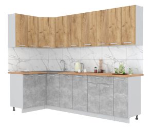 ГОТОВАЯ КУХНЯ ЛАЙТ 1,2X2,7 (ДУБ ЗОЛОТОЙ/ БЕТОН)