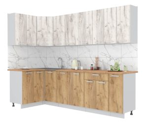 ГОТОВАЯ КУХНЯ ЛАЙТ 1,2X2,7 (ДУБ БЕЛЫЙ/ ДУБ ЗОЛОТОЙ)