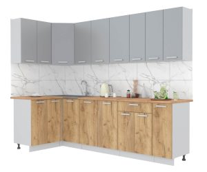 ГОТОВАЯ КУХНЯ ЛАЙТ 1,2X2,7 (СЕРЕБРО/ ДУБ ЗОЛОТОЙ)