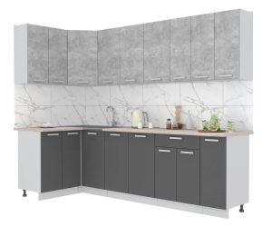 ГОТОВАЯ КУХНЯ ЛАЙТ 1,2X2,7 (БЕТОН/ АНТРАЦИТ)