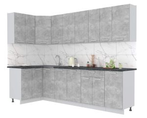 ГОТОВАЯ КУХНЯ ЛАЙТ 1,2X2,8 (БЕТОН/ БЕТОН)