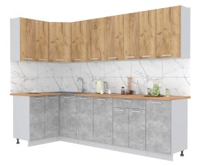 ГОТОВАЯ КУХНЯ ЛАЙТ 1,2X2,8 (ДУБ ЗОЛОТОЙ/ БЕТОН)