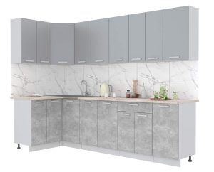 ГОТОВАЯ КУХНЯ ЛАЙТ 1,2X2,8 (СЕРЕБРО/ БЕТОН)