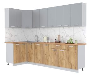 ГОТОВАЯ КУХНЯ ЛАЙТ 1,2X2,8 (СЕРЕБРО/ ДУБ ЗОЛОТОЙ)