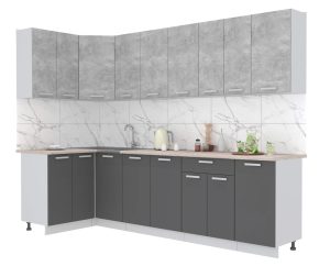 ГОТОВАЯ КУХНЯ ЛАЙТ 1,2X2,8 (БЕТОН/ АНТРАЦИТ)
