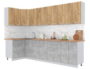 ГОТОВАЯ КУХНЯ ЛАЙТ 1,2X3,0 (ДУБ ЗОЛОТОЙ/ БЕТОН)