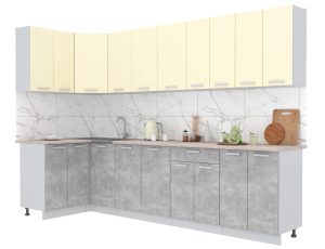 ГОТОВАЯ КУХНЯ ЛАЙТ 1,2X3,0 (ВАНИЛЬ/ БЕТОН)