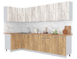 ГОТОВАЯ КУХНЯ ЛАЙТ 1,2X3,0 (ДУБ БЕЛЫЙ/ ДУБ ЗОЛОТОЙ)