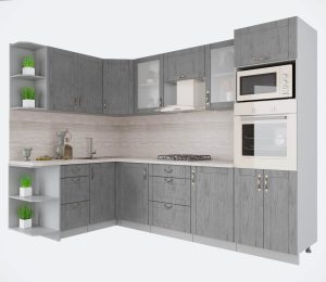 ГОТОВАЯ КУХНЯ КРАФТ 1,68Х2,8 (ДУБ СЕРЫЙ/ ДУБ СЕРЫЙ)