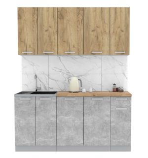 ГОТОВАЯ КУХНЯ ЛАЙТ 1,7-60 (ДУБ ЗОЛОТОЙ/ БЕТОН)