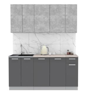 ГОТОВАЯ КУХНЯ ЛАЙТ 1,7-60 (БЕТОН/ АНТРАЦИТ)