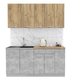 ГОТОВАЯ КУХНЯ ЛАЙТ 1,7 (ДУБ ЗОЛОТОЙ/ БЕТОН)