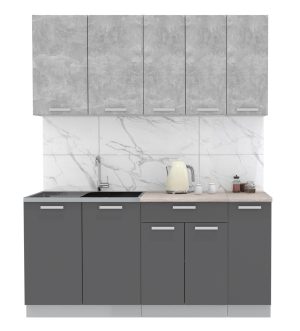 ГОТОВАЯ КУХНЯ ЛАЙТ 1,7 (БЕТОН/ АНТРАЦИТ)