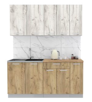 ГОТОВАЯ КУХНЯ ЛАЙТ 1,7 (ДУБ БЕЛЫЙ/ ДУБ ЗОЛОТОЙ)