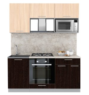 ГОТОВАЯ КУХНЯ МИЛА 1,7 ВТ (ДУБ МОЛОЧНЫЙ/ ВЕНГЕ)