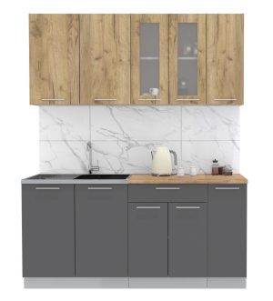 ГОТОВАЯ КУХНЯ МИЛА 1,7 (ДУБ ЗОЛОТОЙ/ АНТРАЦИТ)