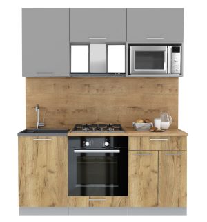ГОТОВАЯ КУХНЯ МИЛА 1,7 ВТ (СЕРЕБРО/ ДУБ ЗОЛОТОЙ)