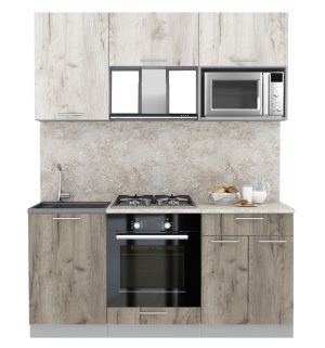 ГОТОВАЯ КУХНЯ МИЛА 1,7 ВТ (ДУБ БЕЛЫЙ/ ДУБ СЕРЫЙ)