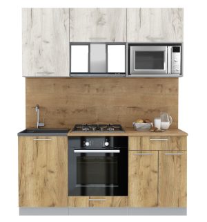 ГОТОВАЯ КУХНЯ МИЛА 1,7 ВТ (ДУБ БЕЛЫЙ/ ДУБ ЗОЛОТОЙ)