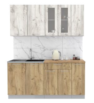 ГОТОВАЯ КУХНЯ МИЛА 1,7 (ДУБ БЕЛЫЙ/ ДУБ ЗОЛОТОЙ)