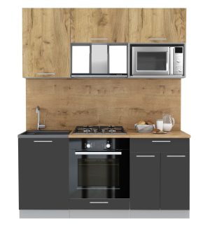 ГОТОВАЯ КУХНЯ МИЛА 1,7 ВТ (ДУБ ЗОЛОТОЙ/ АНТРАЦИТ)