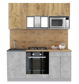 ГОТОВАЯ КУХНЯ МИЛА 1,7 ВТ (ДУБ ЗОЛОТОЙ/ БЕТОН)