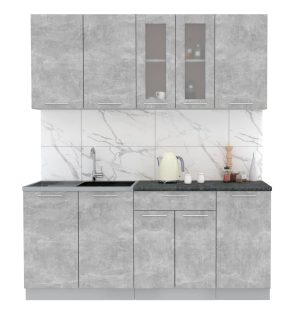 ГОТОВАЯ КУХНЯ МИЛА 1,8 (БЕТОН/ БЕТОН)