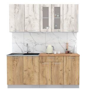 ГОТОВАЯ КУХНЯ МИЛА 1,8 (ДУБ БЕЛЫЙ/ ДУБ ЗОЛОТОЙ)