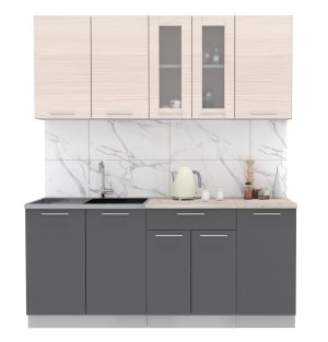 ГОТОВАЯ КУХНЯ МИЛА 1,8 (ВУДЛАЙН КРЕМОВЫЙ/ АНТРАЦИТ)