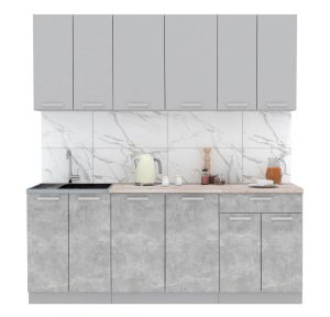 ГОТОВАЯ КУХНЯ ЛАЙТ 2,0-60 (СЕРЕБРО/ БЕТОН)