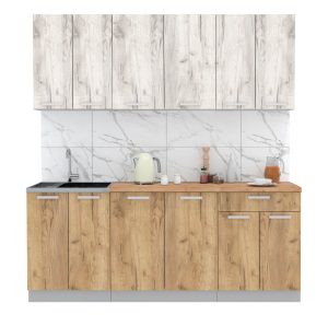 ГОТОВАЯ КУХНЯ ЛАЙТ 2,0-60 (ДУБ БЕЛЫЙ/ ДУБ ЗОЛОТОЙ)