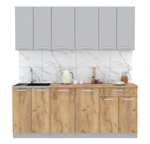 ГОТОВАЯ КУХНЯ ЛАЙТ 2,0-60 (СЕРЕБРО/ ДУБ ЗОЛОТОЙ)