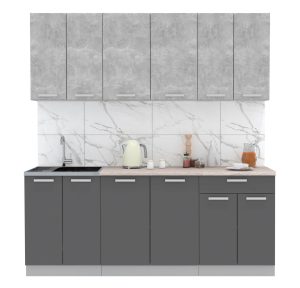 ГОТОВАЯ КУХНЯ ЛАЙТ 2,0-60 (БЕТОН/ АНТРАЦИТ)