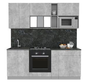 ГОТОВАЯ КУХНЯ МИЛА 2,0 ВТ (БЕТОН/ БЕТОН)