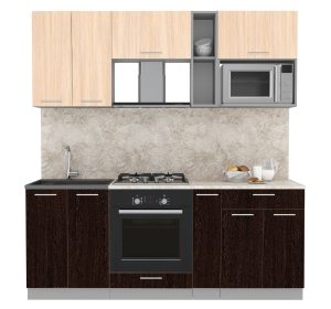 ГОТОВАЯ КУХНЯ МИЛА 2,0 ВТ (ДУБ МОЛОЧНЫЙ/ ВЕНГЕ)