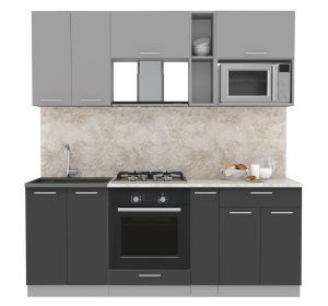 ГОТОВАЯ КУХНЯ МИЛА 2,0 ВТ (СЕРЕБРО/ АНТРАЦИТ)