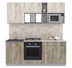 ГОТОВАЯ КУХНЯ МИЛА 2,0 ВТ (ДУБ БЕЛЫЙ/ ДУБ СЕРЫЙ)
