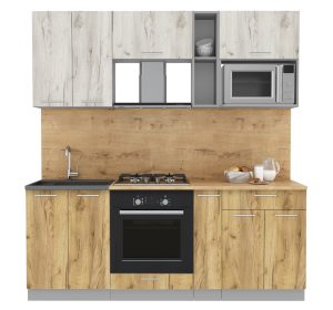 ГОТОВАЯ КУХНЯ МИЛА 2,0 ВТ (ДУБ БЕЛЫЙ/ ДУБ ЗОЛОТОЙ)