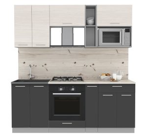 ГОТОВАЯ КУХНЯ МИЛА 2,0 ВТ (ВУДЛАЙН КРЕМОВЫЙ/ АНТРАЦИТ)