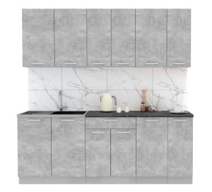 ГОТОВАЯ КУХНЯ ЛАЙТ 2,1 (БЕТОН/ БЕТОН)