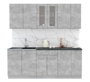 ГОТОВАЯ КУХНЯ "МИЛА21" (БЕТОН/ БЕТОН)