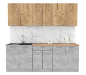 ГОТОВАЯ КУХНЯ ЛАЙТ 2,2 (ДУБ ЗОЛОТОЙ/ БЕТОН)