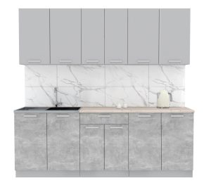 ГОТОВАЯ КУХНЯ ЛАЙТ 2,2 (СЕРЕБРО/ БЕТОН)