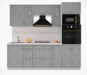 ГОТОВАЯ КУХНЯ КРАФТ 2,3 (ДУБ СЕРЫЙ/ ДУБ СЕРЫЙ)